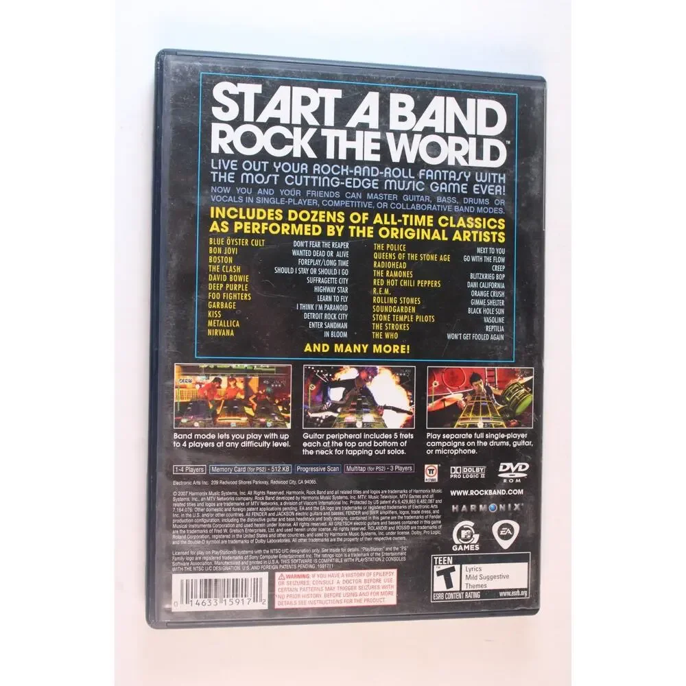 Rock Band (Sony PlayStation 2, 2007, PS2) Authentic, Complete, tested